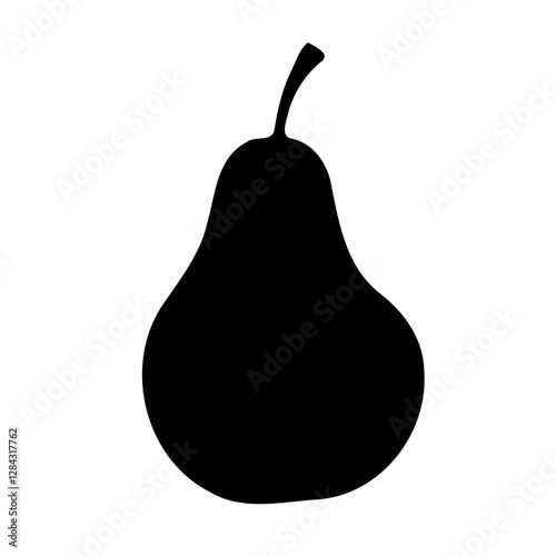 Pear Silhouette, A Minimalist Fruit Illustration