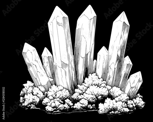 Stunning Crystal Formation Illustration