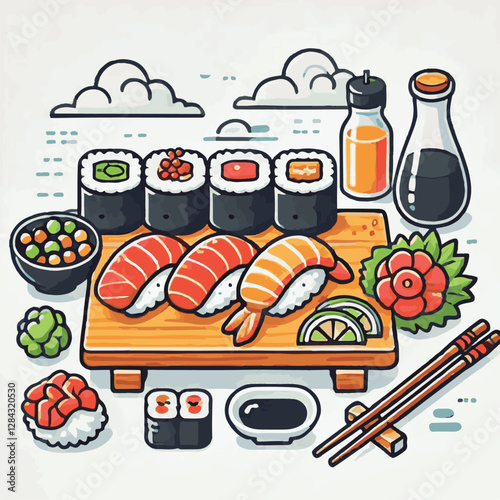 seafood, sushi, gourmet, fresh, delicious, rice, food, traditional, fish, japanese, cuisine, sashimi, maki, asian, tasty, culinary, healthy, salmon, roll, lunch, japan, seaweed, restaurant, dinner, as