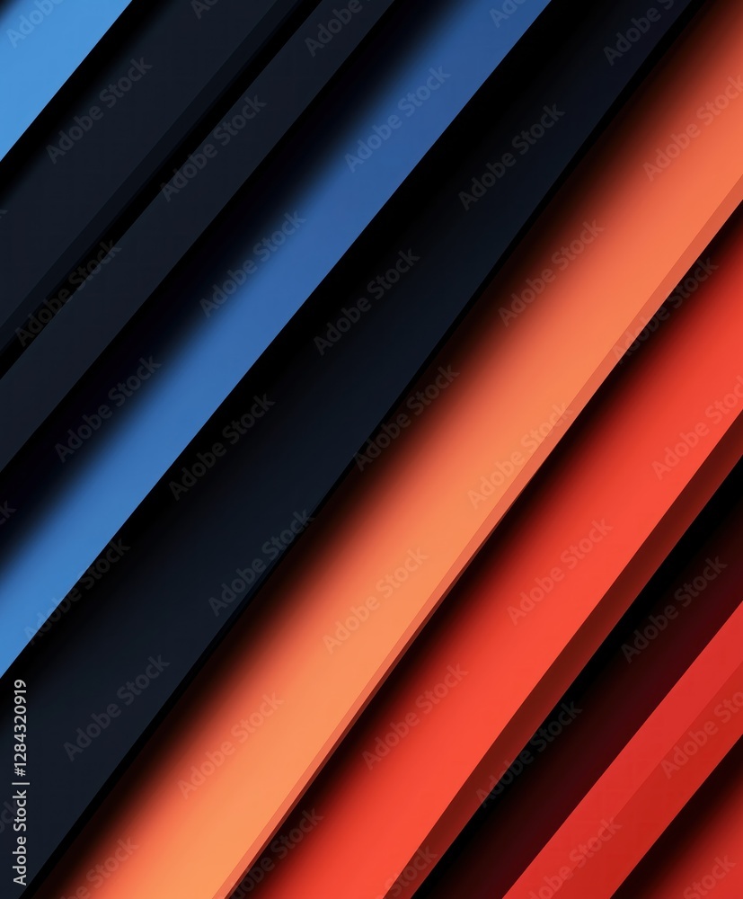 Obraz premium Dynamic diagonal lines in vibrant colors creating an abstract visual effect