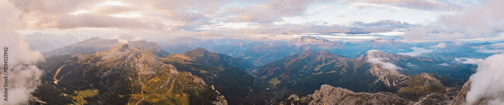 High angle view of Dolomites mountains High angle view of Dolomites mountains