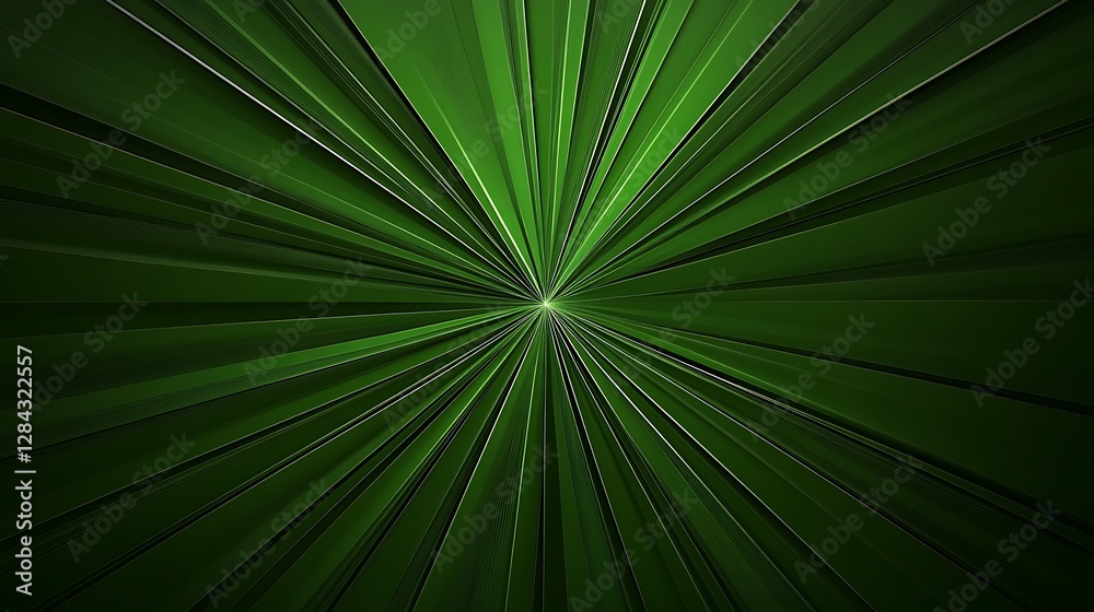 Obraz premium Emerald Green Light Rays Abstract Digital Art AI Generated