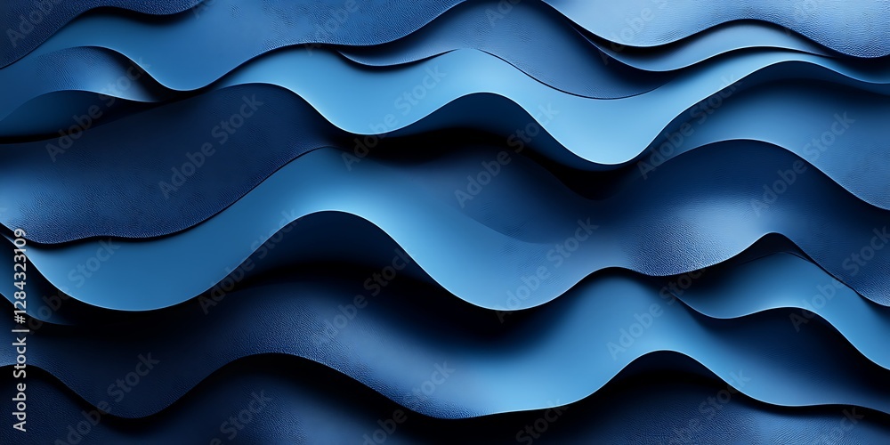 Fototapeta premium Abstract Blue Waves Background. Possible use wallpaper, website background