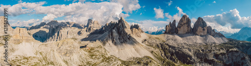 High angle view of Dolomites mountains