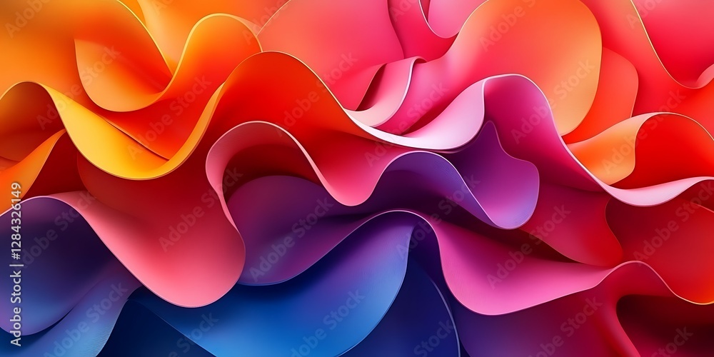 Fototapeta premium Abstract colorful wavy shapes