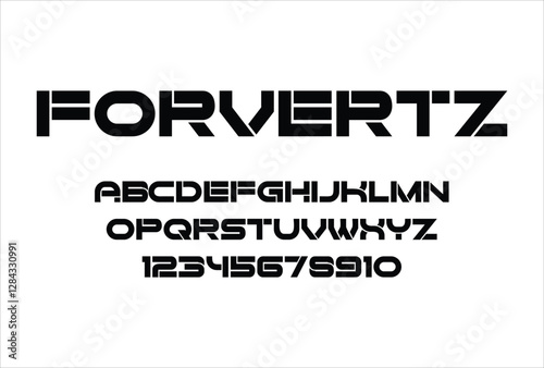Forvertz font for logo and headline. Isolated vector typeset