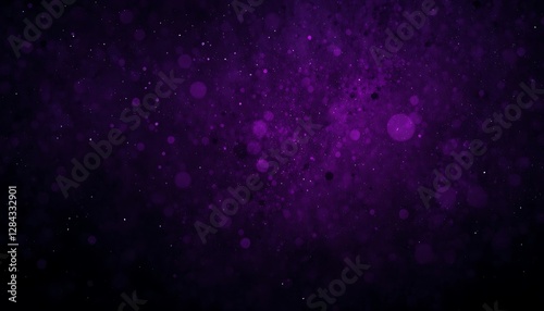 Abstract Purple Background with Glowing Bokeh Lights and Sparkles