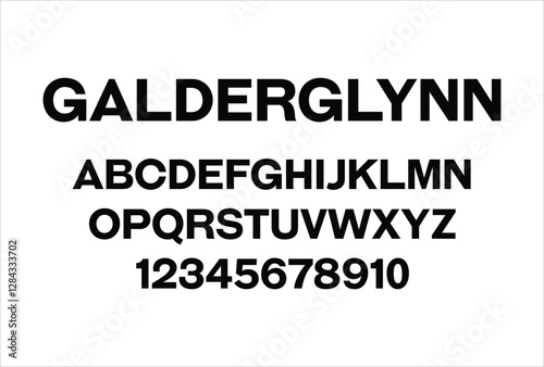 Galderglynn font for logo and headline. Isolated vector typeset