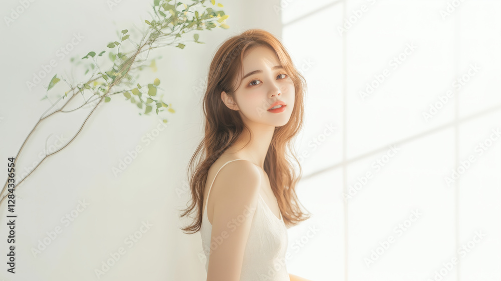 Softly Lit Photography of an Asian Woman in White Softly Lit Photography of an Asian Woman in White
