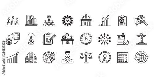 Operation management and business administration editable stroke
