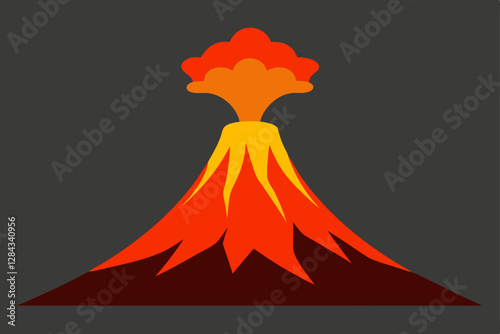 volcano eruption vector illustration