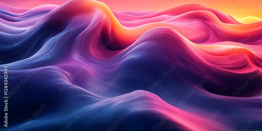 Fototapeta premium Abstract Colorful Wavy Landscape Background
