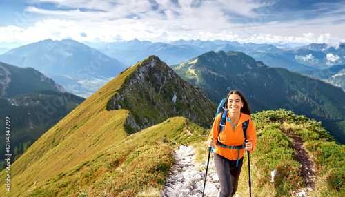 Frau beim Wandern  photo