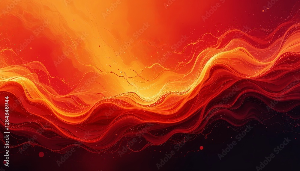 Fototapeta premium Dynamic abstract waves digital art gigapixel cgi vibrant energetic