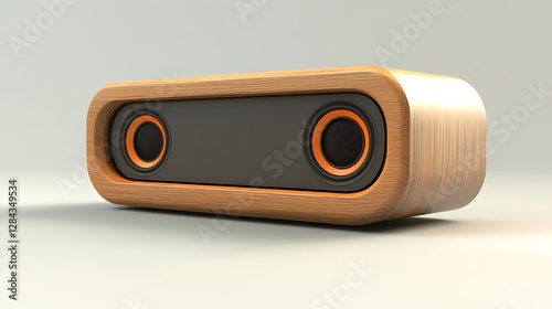 a modern rectangular speaker with a dual tone design photo