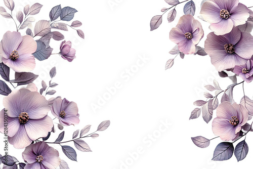 Floral design with pastel colors and leaves