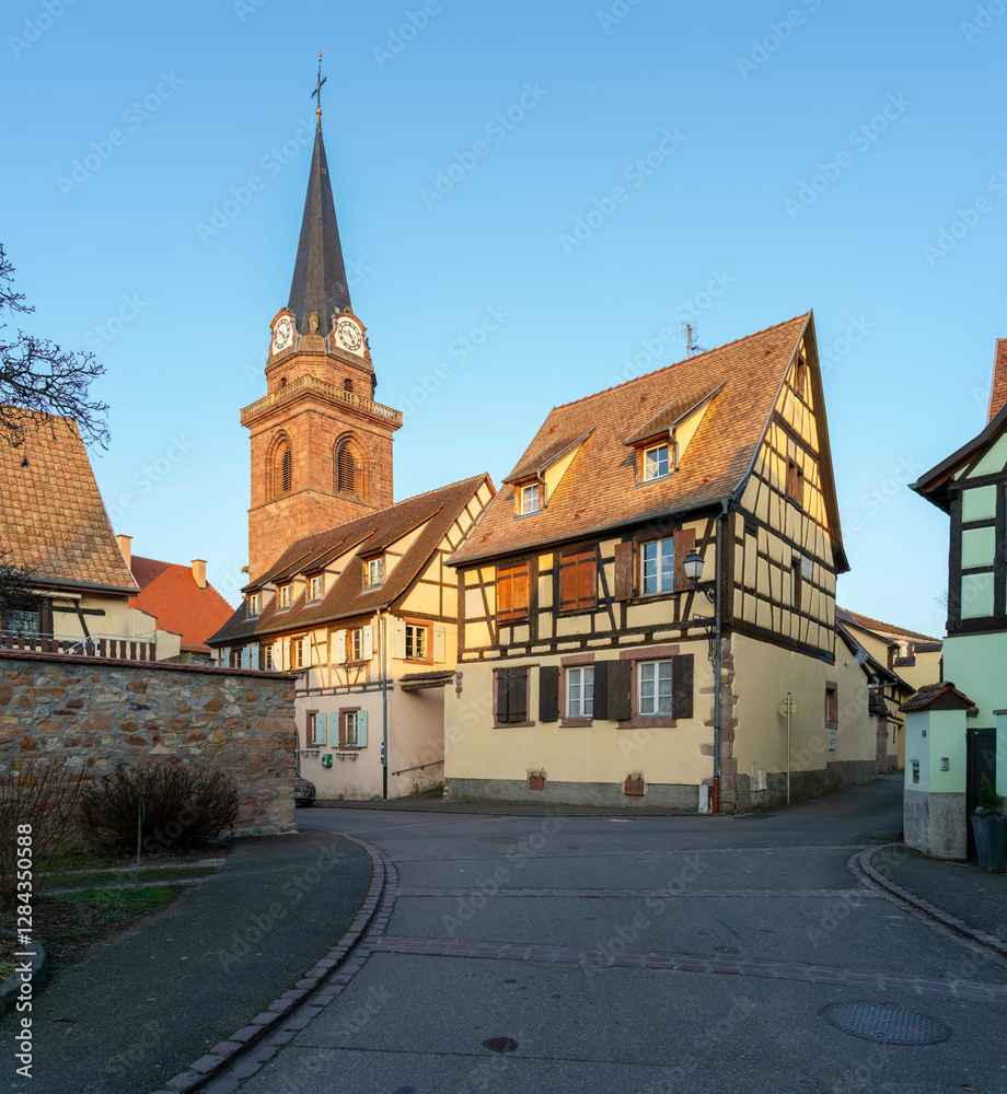 Obraz premium Bergheim is a French commune with 2066 inhabitants in the Haut-Rhin department in the Grand Est region.