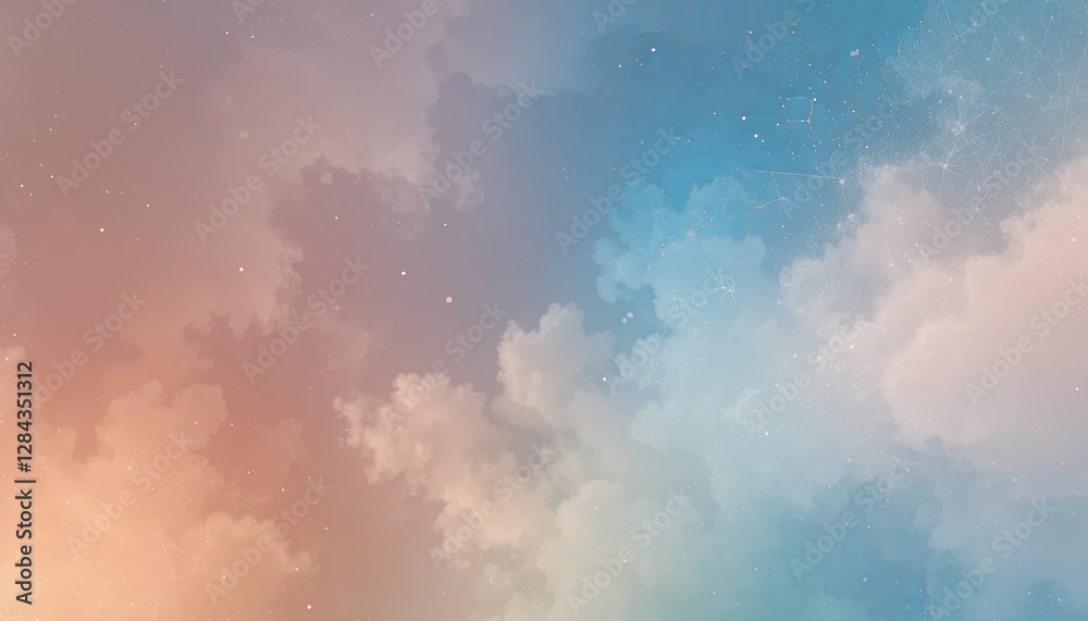 Fototapeta premium Cloudscape wonder sky digital art vibrant atmosphere aerial view serenity