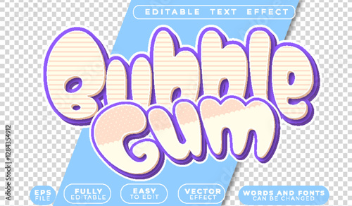 Bubble Gum Sweet Fun Fully Editable Vector Text File