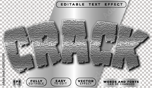  Crack Broken Quake Fracture Fully Editable Vector Text File