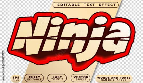 Ninja Samurai Combat  Fully Editable Vector Text File