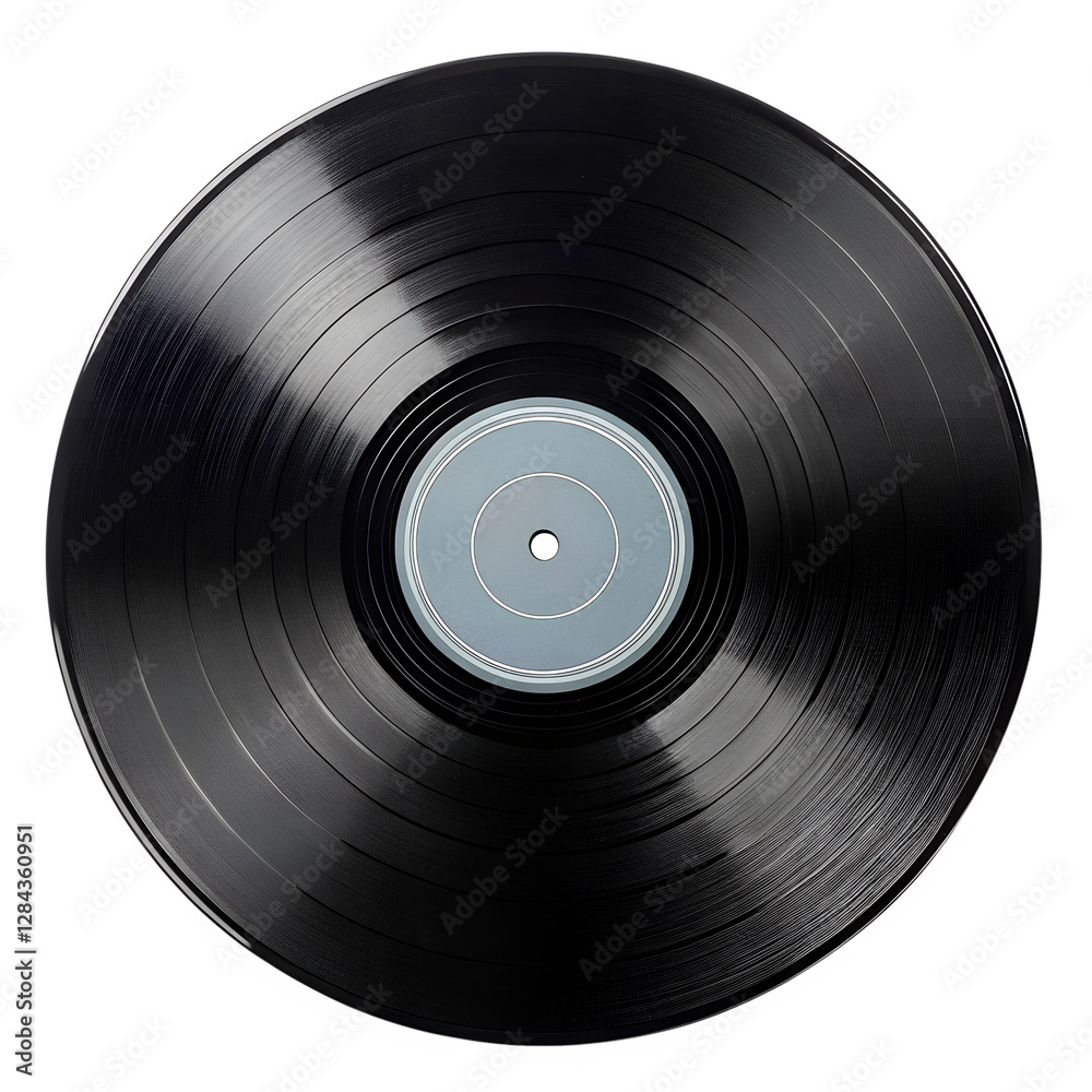 Obraz premium Black Vinyl Record on Transparent Background