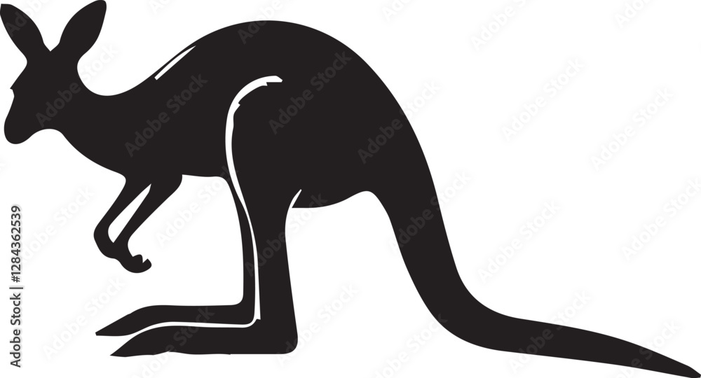 Fototapeta premium Kangaroo silhouette vector EPS