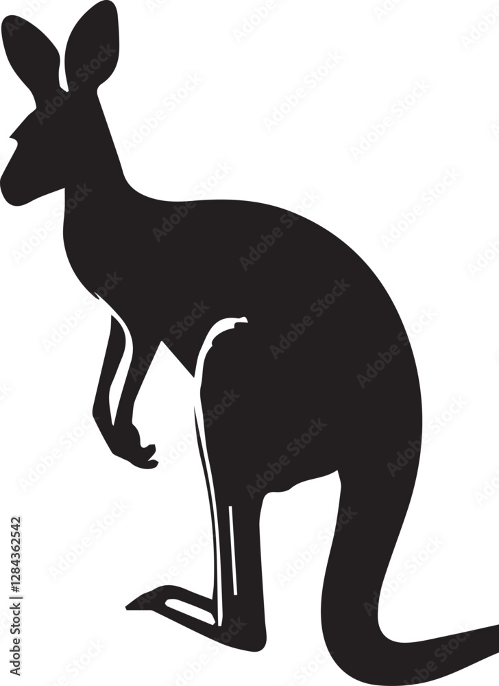Fototapeta premium Kangaroo silhouette vector EPS