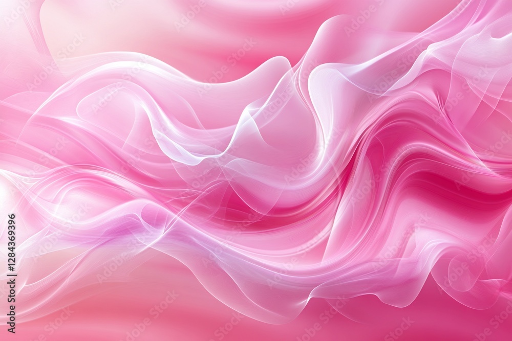 Obraz premium Pink flowing abstract background, soft, smooth, gentle, waves, delicate