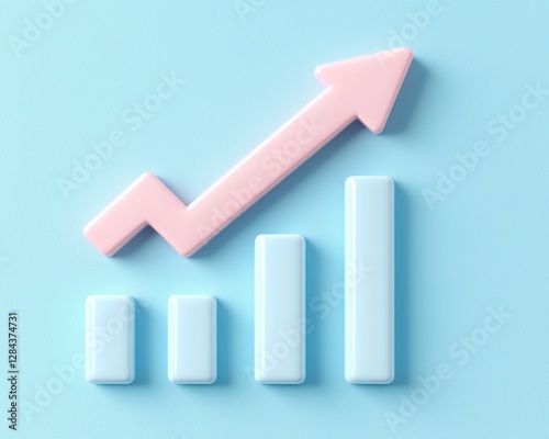 Stylish graph with upward trend symbolizing growth and success in business.