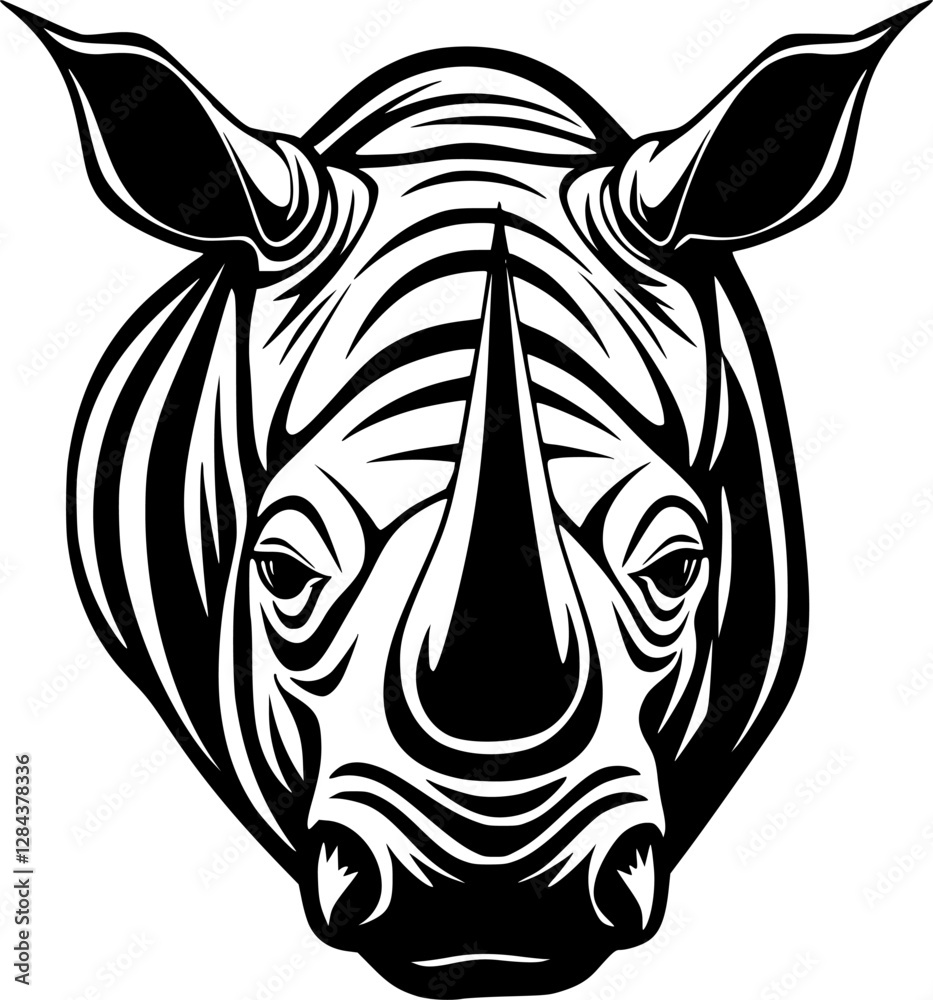 Fototapeta premium Rhinoceros - Minimalist and Flat Logo - Vector illustration