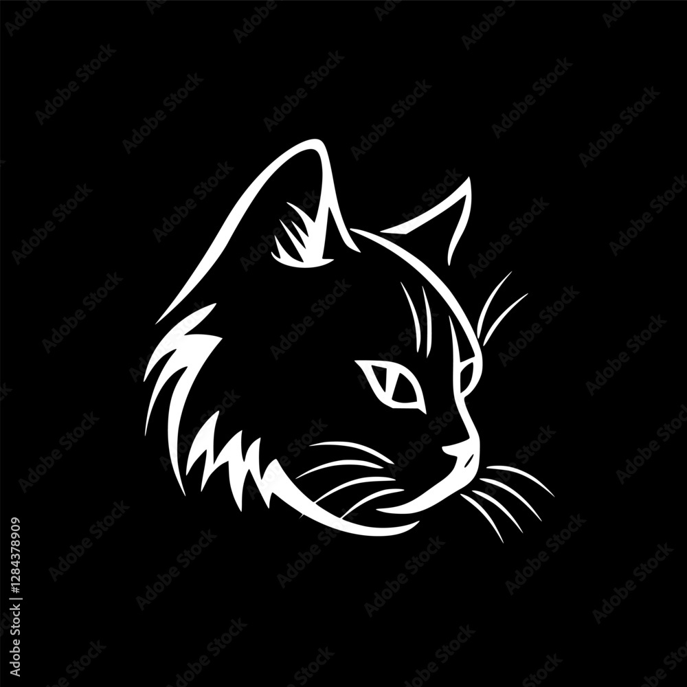Obraz premium Cat | Minimalist and Simple Silhouette - Vector illustration