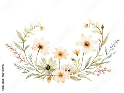 Serene floral arrangement with delicate pastel blooms