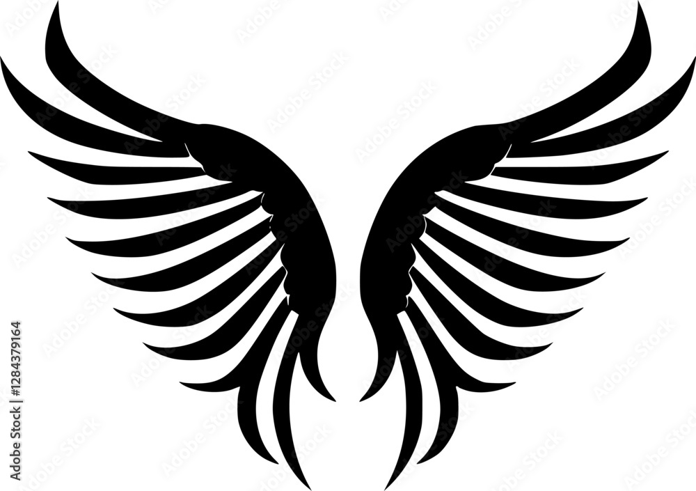 Fototapeta premium Angel Wings | Minimalist and Simple Silhouette - Vector illustration