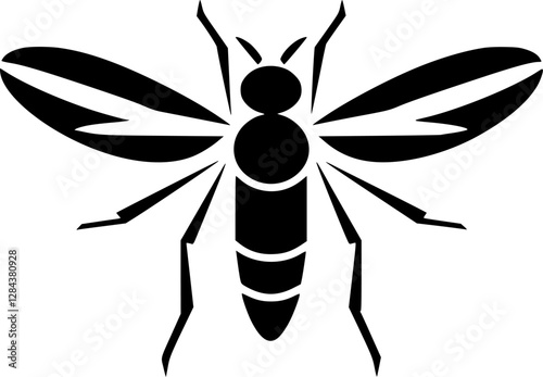 Mosquito - Black and White Isolated Icon - Vector illustration
