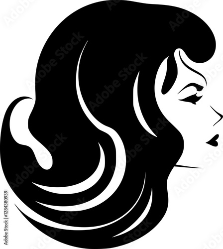 Hair - Minimalist and Flat Logo - Vector illustration