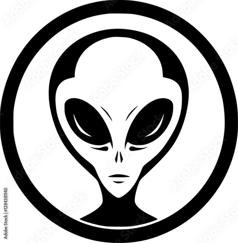 Alien | Minimalist and Simple Silhouette - Vector illustration
