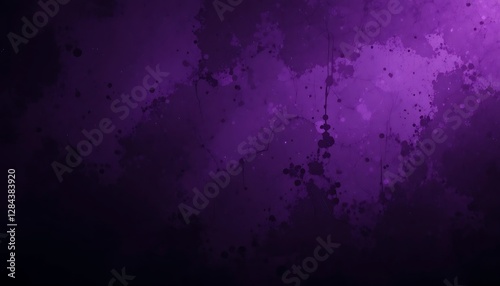 Abstract Purple Grunge Texture Background with Dark Splashes and Cracks