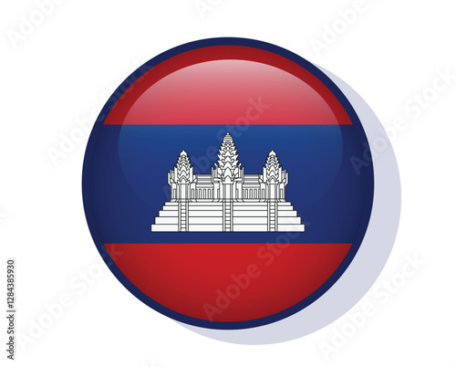Flag Cambodia circle round frame vector design