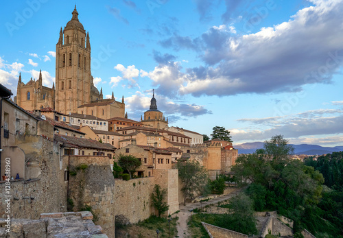 View on the Alcazar castle in Segovia, Spain