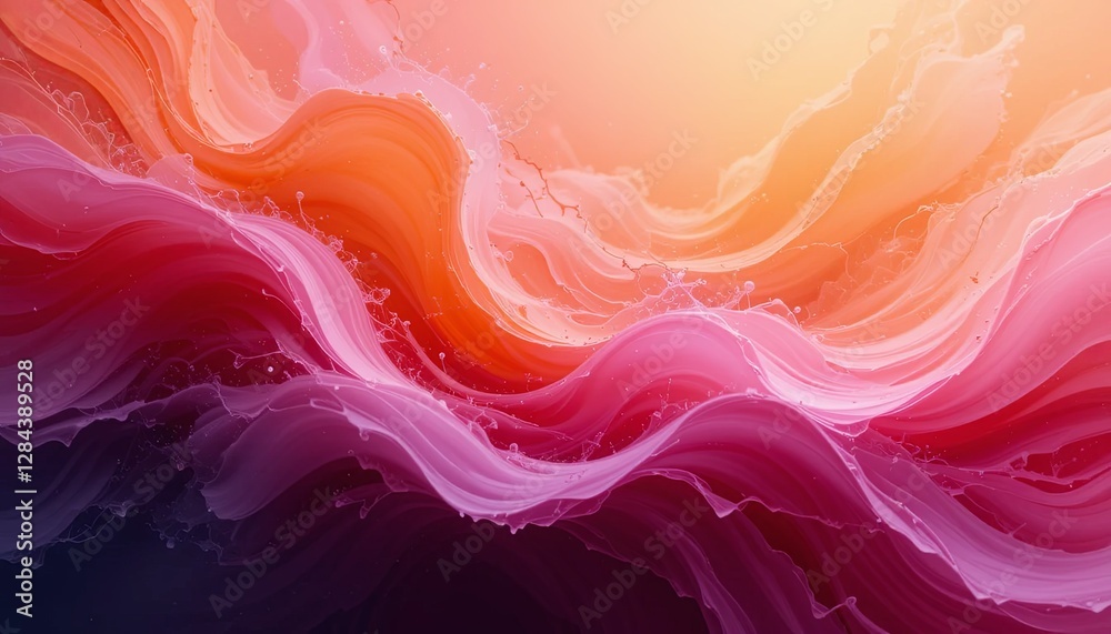 Obraz premium Flowing color waves abstract art digital creation vibrant environment close-up gigapixel cgi concept