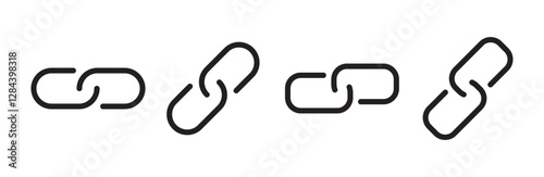 Chain, link icon vector isolated on circle background