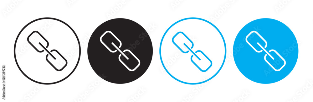 Link icon flat editable icon mark set. Link icon flat editable icon mark set.
