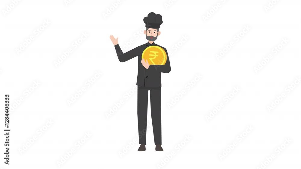 man holding rupee coin cartoon animation
man holding rupee coin cartoon animation