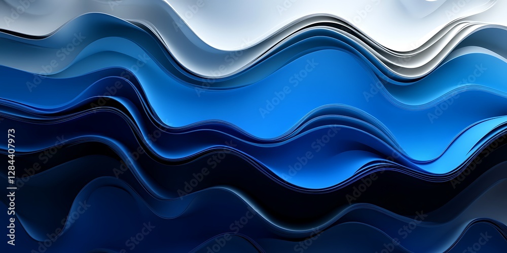 Fototapeta premium Abstract wavy blue background