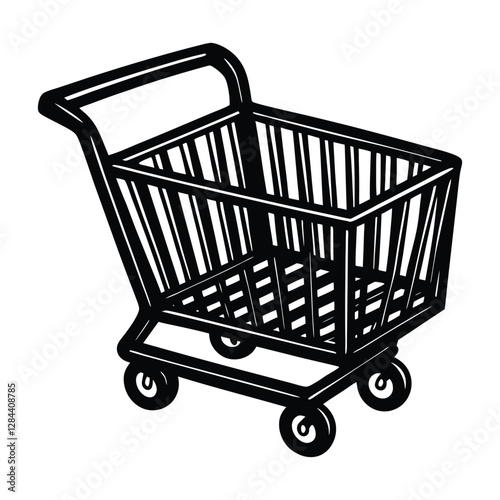  Vector illustration of shopping cart 