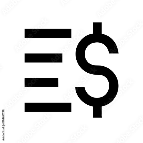 Bold dollar sign symbol with horizontal lines, representing finance and currency in a minimalist design