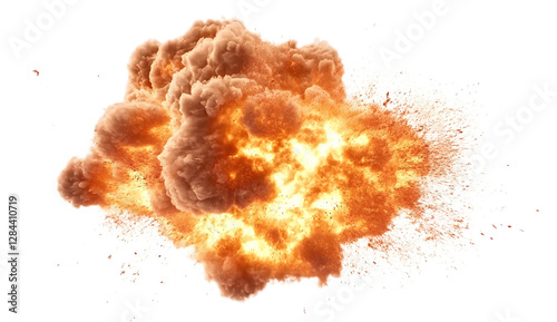 fire explotion isolated on white background PNG.AI GENERATED