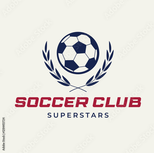 logo with soccer ball laurel,insignia