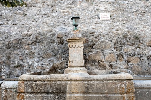 Cano de La Carrera, Stone water fountain in Bejar, province of Salamanca, Castile and Leon, Spain photo